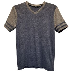 Siva Men's Blue and Gray Short Sleeve Tee - Size S
